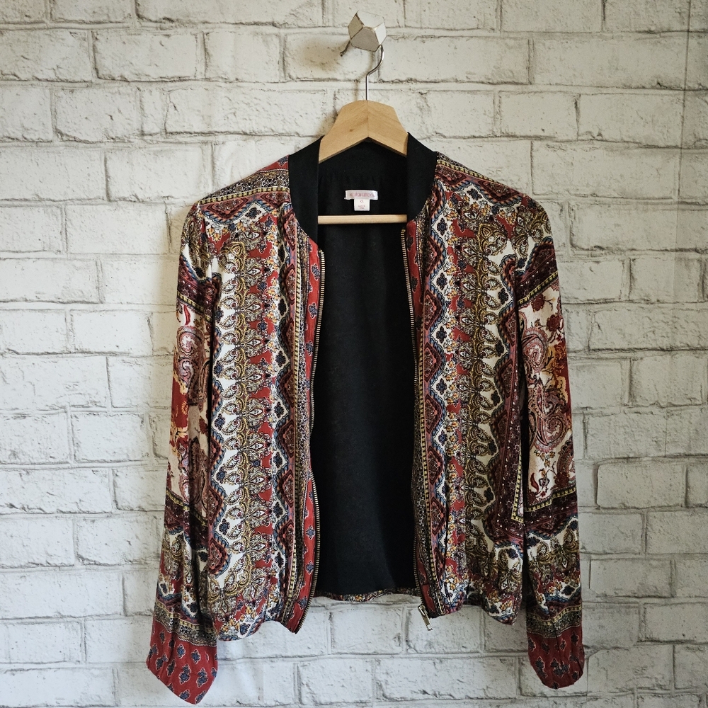 ☆ XHILARATION Bohemian Bomber Jacket, XS ☆